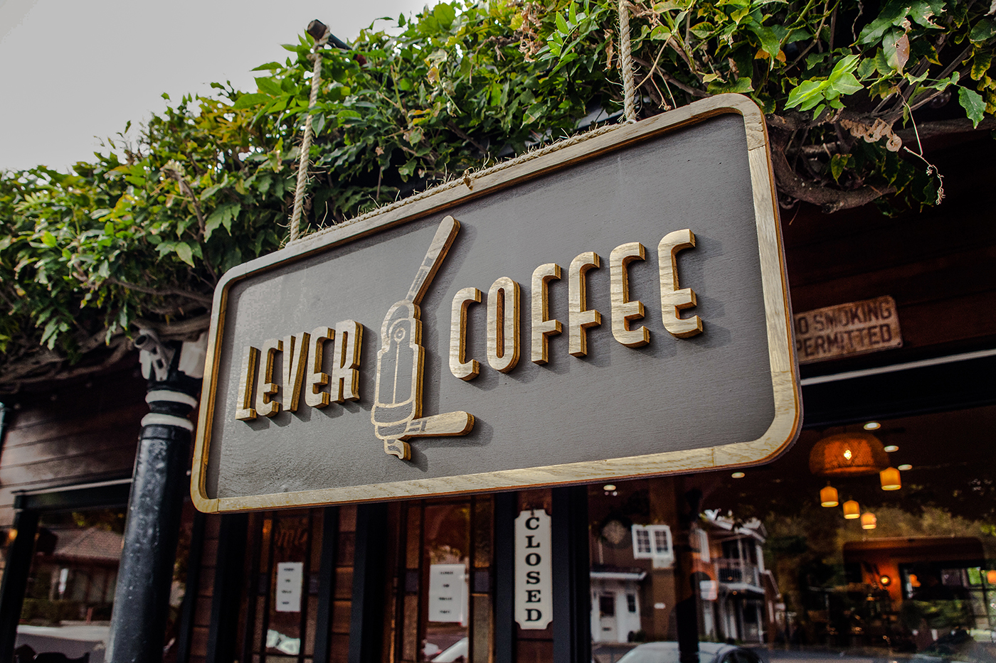 Lever Coffee Signage