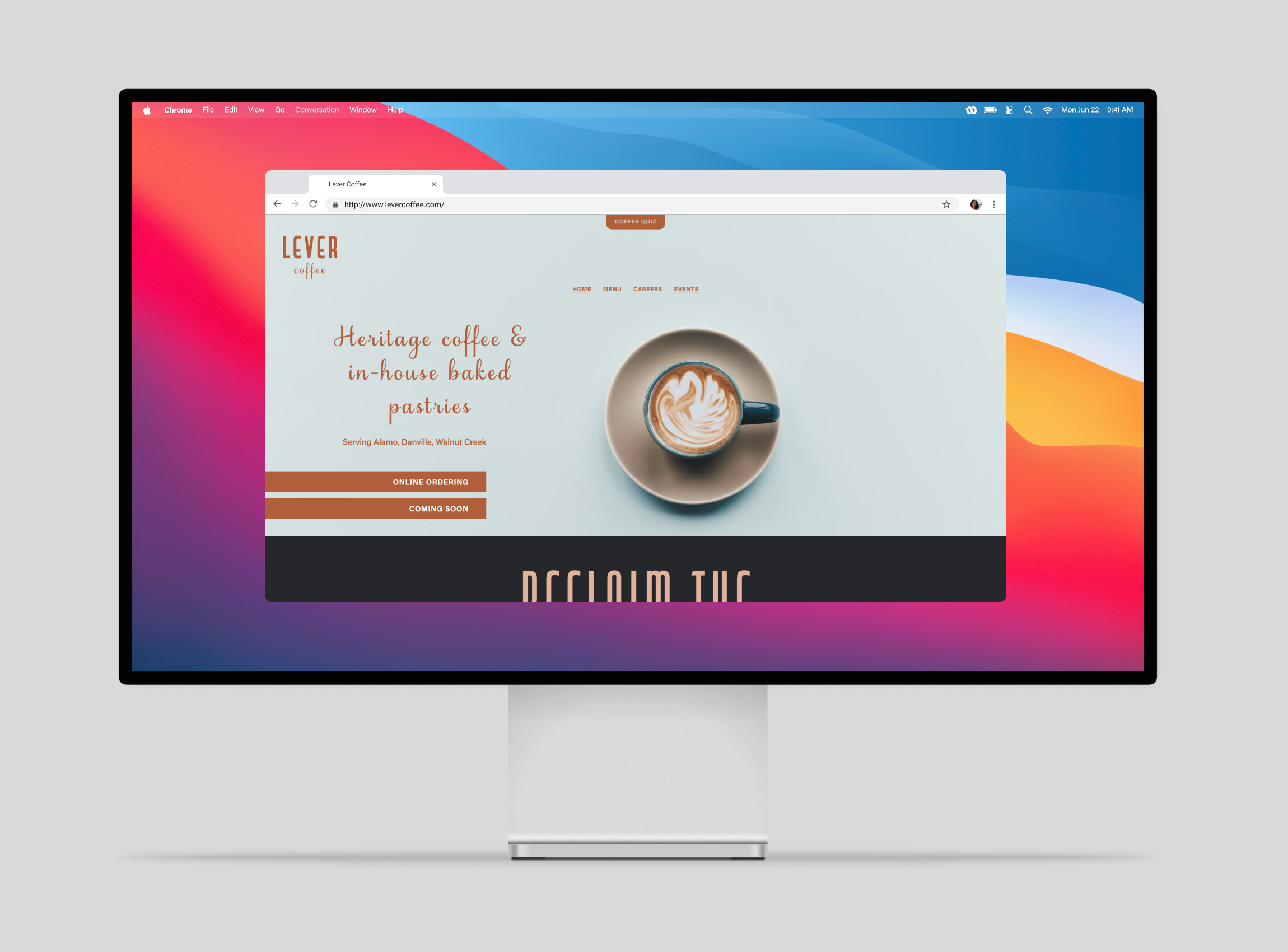 Lever Coffee Desktop Website